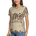 thumbnail image 5 of Yiaed Coffee Time (2) Print Women's T Shirt V-Neck Short Sleeve Shirt Casual Breathable Tee Summer Tops-XX-Large, 5 of 5