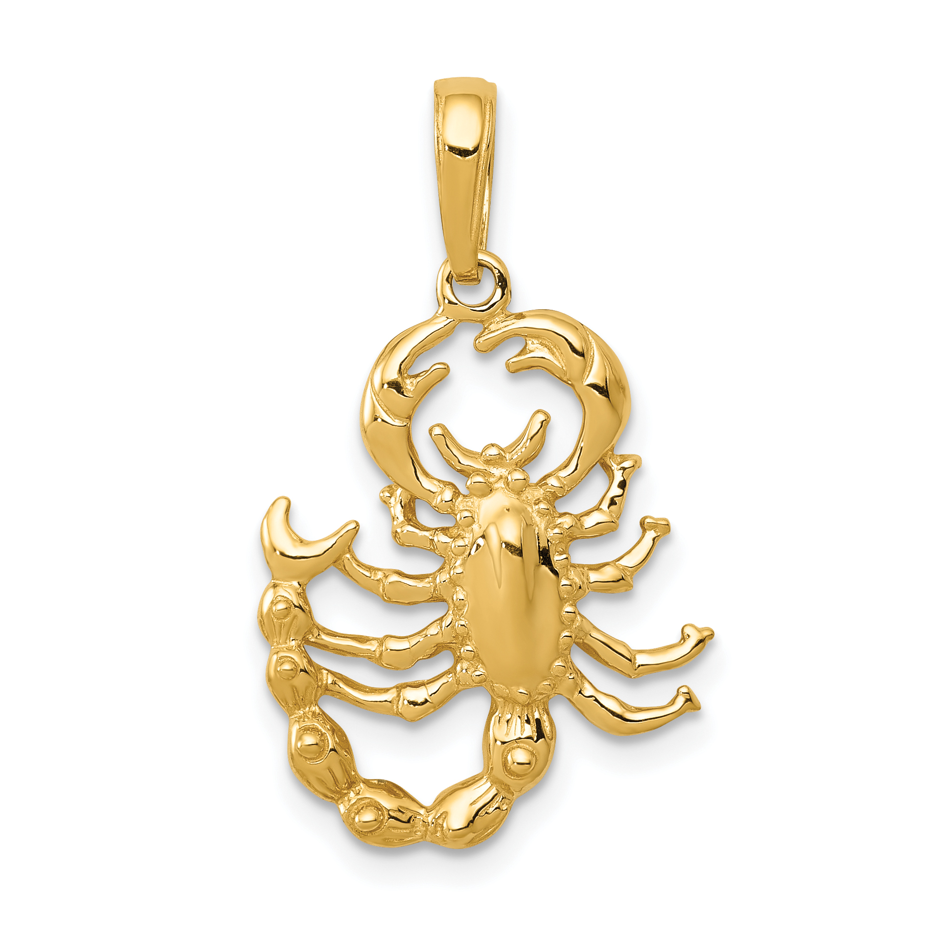 14k Yellow Gold Scorpion Pendant Charm 