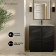 thumbnail image 2 of St. Tropez 36" Freestanding Bathroom Vanity in Black Oak with Sink Top, 2 of 9