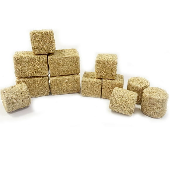 FullPetMoon Tan Mini Hay Bales Garden Decoration, DIY Autumn (12 Pcs)