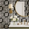 thumbnail image 4 of S4Sassy Modern Floral Paisley Panel Wallpaper- Black Wall Covering, 25" x 60" Self-Adhesive Textured Vinyl Wall Paper, Decorative Wallwrap, Easy DIY Walls Covering For Bedroom, Living Spaces, 4 of 9