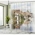 thumbnail image 5 of Ambesonne Rustic Shower Curtain, Brugge Canal View, 69"Wx84"L, Multicolor, 5 of 5