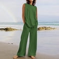 thumbnail image 2 of Yuyuzo Ensemble 2 Pcs pour Femmes Débardeur Col Rond Décontracté d'Été Pantalon Large à Cordon avec Poches, 2 of 6