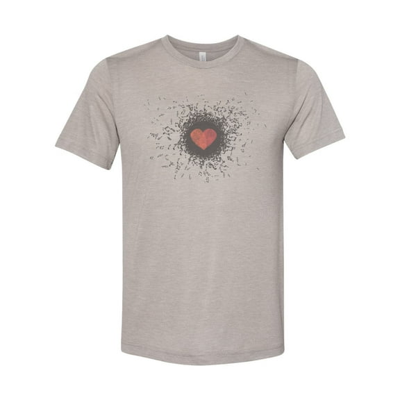 "Love Music Fingerprint, Music Shirt, Sublimation T, Music Lover, Unisex Tee, Music Apparel, Gift For Him, Musician Shirt, Musical Tee, LARGE, Heather Stone"