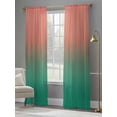 thumbnail image 4 of Red Green Ombre Sheer Curtains 84 Inch Length 2 Panels Set Window Treatments, Modern Art Gradient Orange Rod Pocket Semi Curtains for Living Room/Bedroom/Kitchen Décor, 104"W x 84"L, 4 of 7
