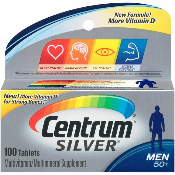 Centrum Silver For Men 50  Multivitamin & Multimineral Supplement, 100ct