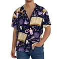 thumbnail image 3 of Wukai Lavender Flowers Men's Casual Short-Sleeve Button Down Shirt - Lightweight Summer Dress Shirt for Daily Wear-Small, 3 of 7