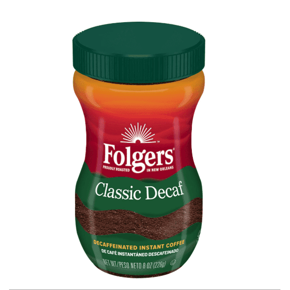 Folgers Classic Decaf Instant Coffee, 8-Ounce Jar