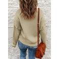 thumbnail image 2 of Womens 2023 Cute Elegant Soft Crewneck Long Sleeve  Cable Knit Pullover Sweaters, 2 of 10