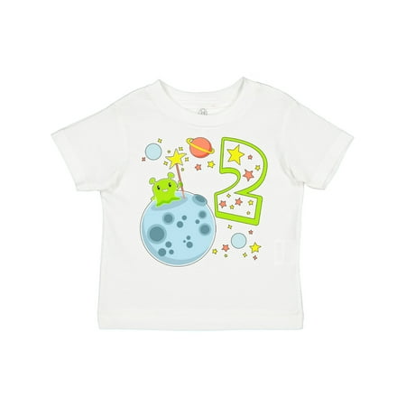 

Inktastic Cute Second Birthday Alien in Space Gift Toddler Boy or Toddler Girl T-Shirt