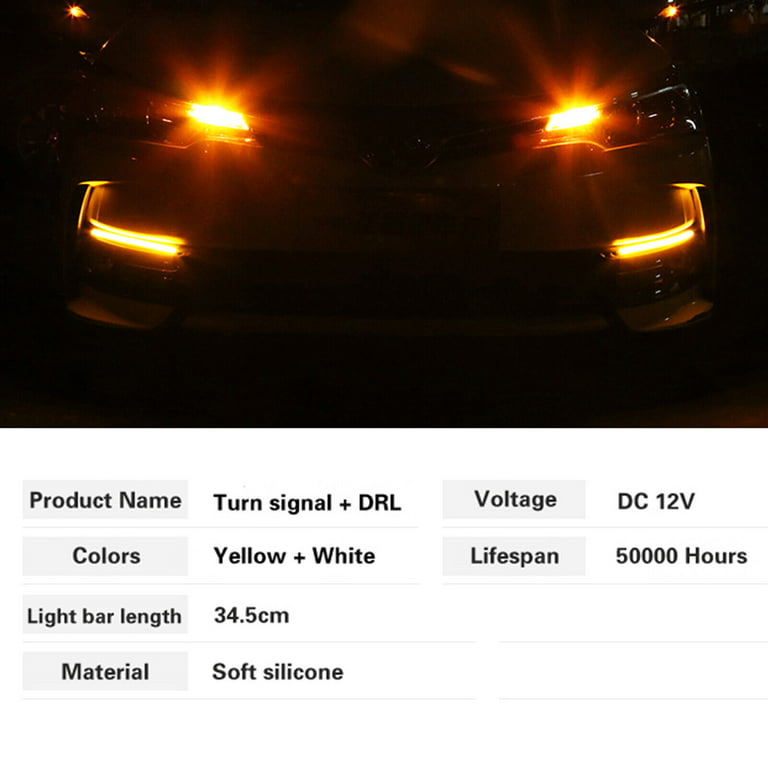 2PCS Sequential LED Strip Turn Signal Indicator Car DRL Daytime Running  Light