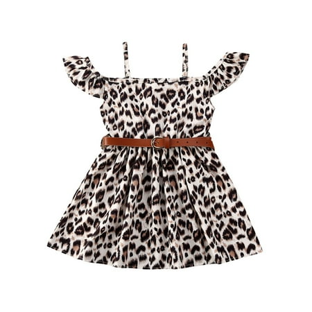 

Bagilaanoe Toddler Baby Girl Summer Dress Leopard Print Short Sleeve A-line Dresses 1T 2T 3T 4T 5T 6T Kids Casual Swing Sundress
