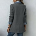 thumbnail image 5 of Kilaqueen Women's Denim Patchwork Blazer, Notched Lapel Long Sleeve One Button Jacket with Pockets, Contrast Casual Office Coat for Streetwear Outfits, 5 of 8