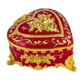 thumbnail image 5 of yuksok Heart Jewelry Box Exquisite Metal Keepsake Box for Necklace Rings Home Decor Red, 5 of 9
