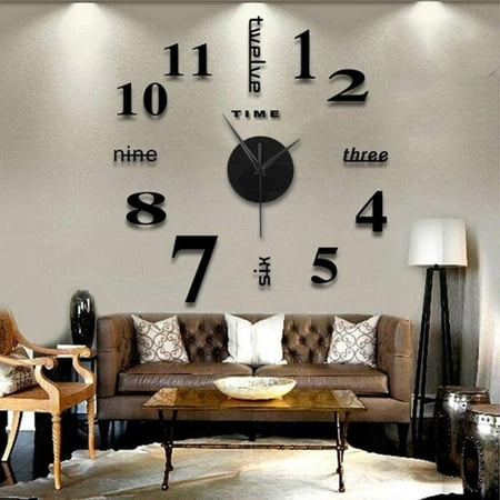 

Hxoliqit Frameless DIY Wall Mute Clock 3D Mirror Surface Sticker Home Office Decor(Black) Led Grow Lights Led Lights Led Shop Light Led Work Light