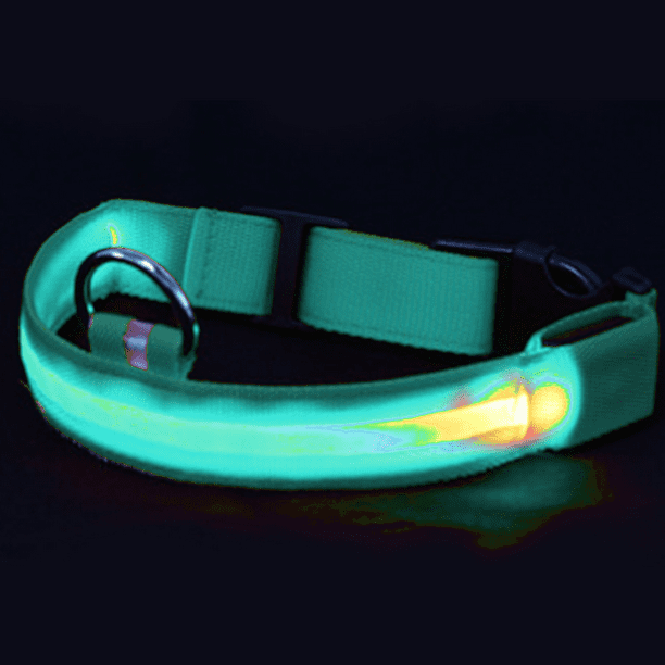 Collar de perro LED recargable por USB - Collar de brillo iluminado brillante y de alta visibilidad para caminar de noche con mascotas MFZFUKR CPB-US-YY63-6
