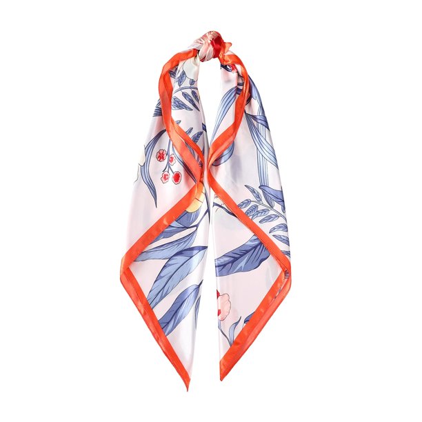 LEVAO Flower Print Turban Headband Headwear 90*90cm Hair Scarf Headwrap for Women Square Satin Bandana Ribbon Hair Accessories