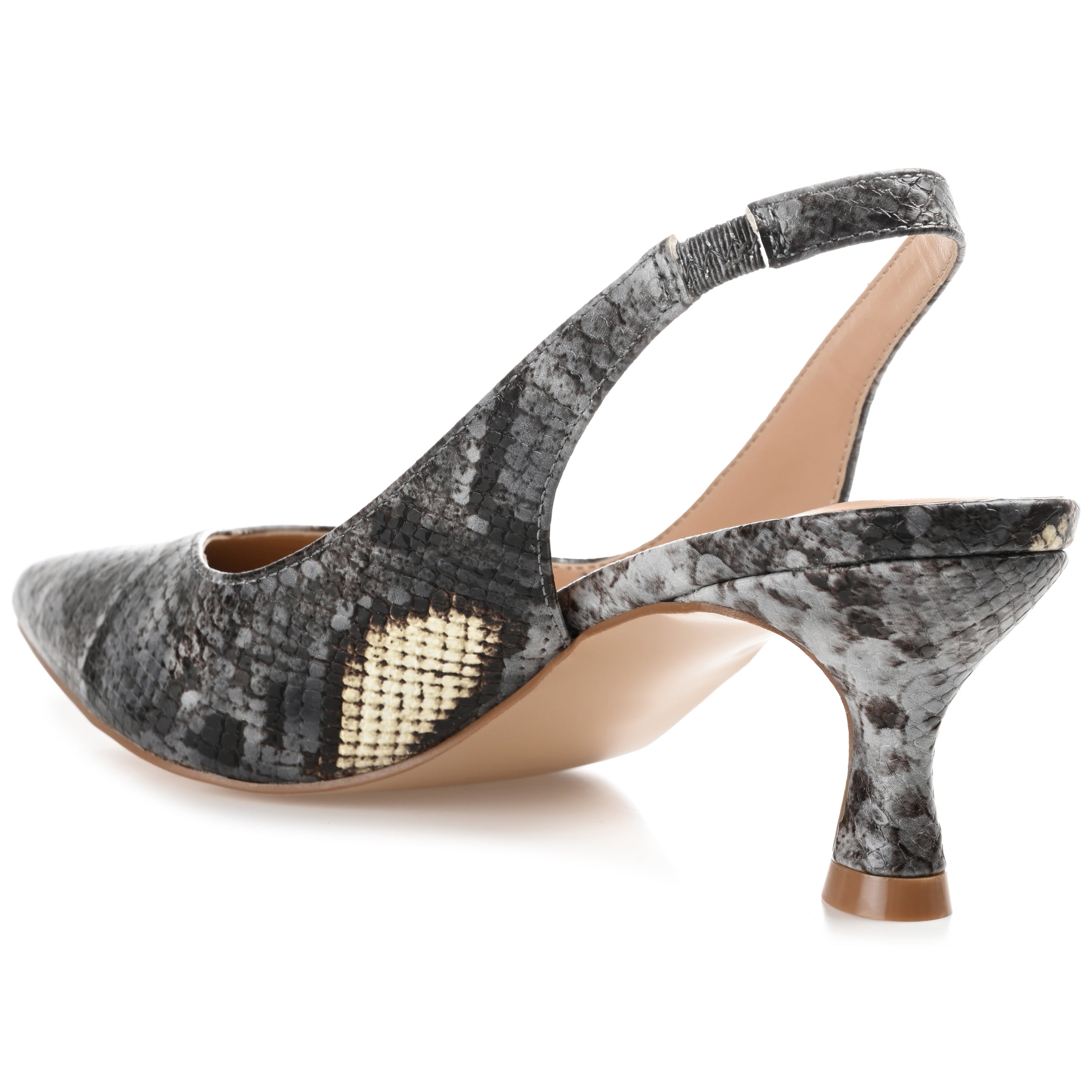 Journee Womens Mikoa Kitten Heel Sling Back Pointed Toe Pumps, Widths Available