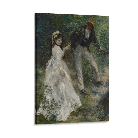 Pierre Auguste Renoir La Promenade Painting Art Poster Wall Art Poster Scroll Canvas Painting Picture Living Room Decor Home 12x18inch(30x45cm)