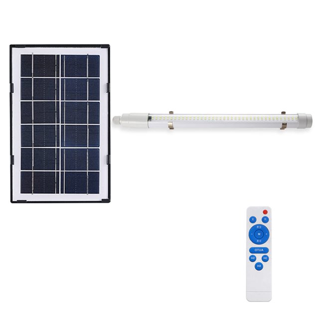 FSLiving LED Light Bar Daylight Strip Outdoor Indoor Light Tube Auto ON at Dusk Auto Off at Dawn Remote Control Solar Lights for Outdoor Path, Sidewalk, Driveway or Walk Way, 6V,IP65,300W - 1 Light