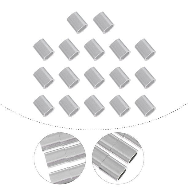 Greenadscape 100Ud Kit De Para Cable De Aluminio Plateado Con Conector Oval Para Uso General