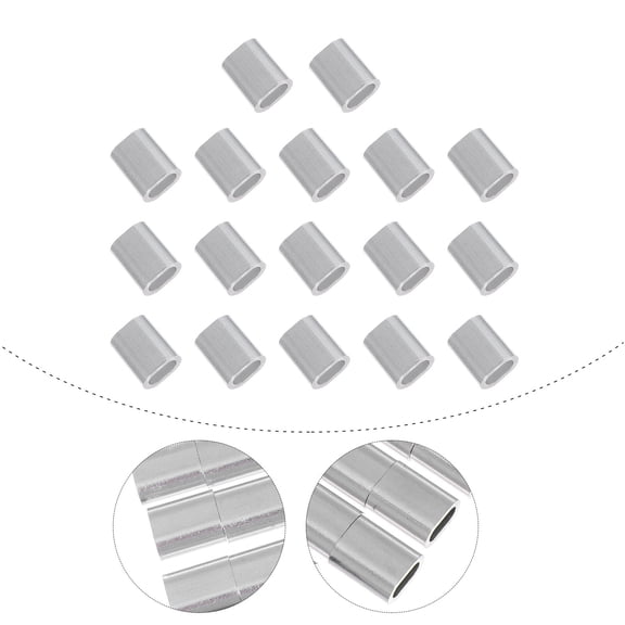 ROSENICE 100Pcs Wire Rope Crimping Sleeves For Farming And Outdoor Use 1.10X1.00X0.70In