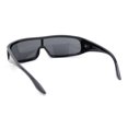thumbnail image 4 of Futuristic Cyber Narrow Rectangle Shield Plastic Sunglasses All Black, 4 of 4