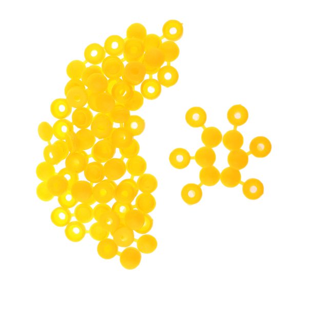 100 piezas/paquete de tapas de plástico para cubrir agujeros Amarillo
