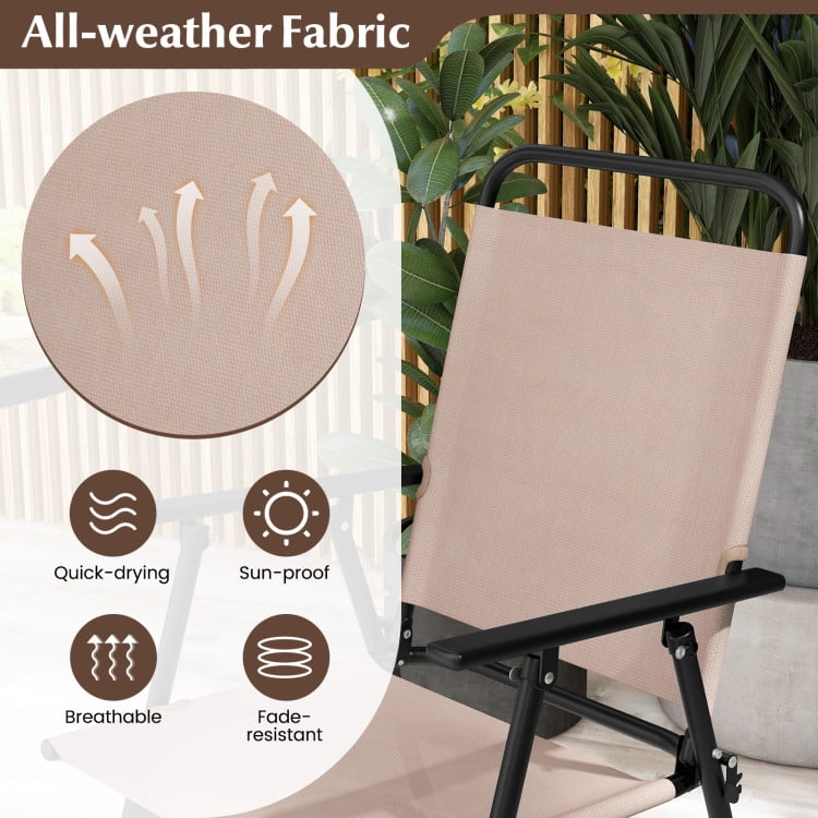 Aimee Lii 3 Pieces Outdoor Bistro Set with 2 Folding Chairs, Patio Sectional Furniture Set with for Backyard, Beige Aimee Lii 3 Pieces Outdoor Bistro Set with 2 Folding Chairs, Patio Sectional Furniture Set with for Backyard, Beige