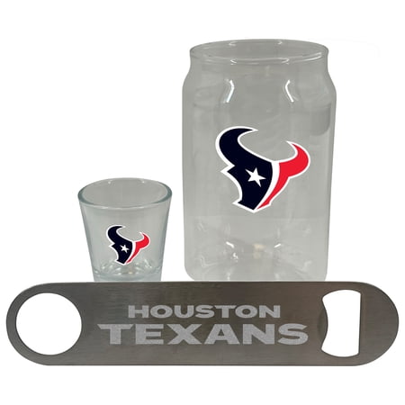 The Memory Company Houston Texans Three-Pack Beer Glass 2oz. Shot Glass & Bottle Opener Set