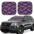 thumbnail image 6 of Kdxio Carnival Masks And Beads Print 2-Piece Sun Shade Front Windshield - Foldable Car Front Window Sunshades For Most Sedans Suv Truck, 6 of 6