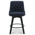 thumbnail image 3 of CHITA 26 inch Swivel Upholstered Counter Height Bar Stools with Tufted Back Set of 2, Fabric in Insignia Blue, 3 of 9