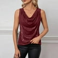thumbnail image 2 of JGNGSHN Women's Sleeveless Cowl Neck Sequin Tops Sparkly Club Party Shirts Drape Neck Glitter Cocktail Blouse, 2 of 7