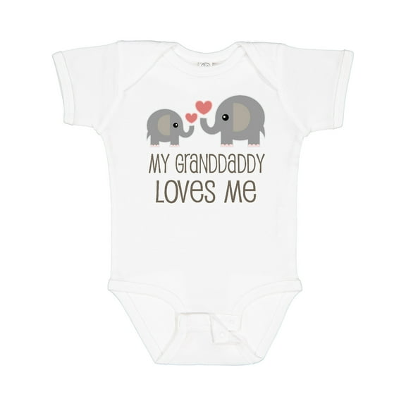 Inktastic Grandaddy Loves Me Elephant Boys or Girls Baby Bodysuit