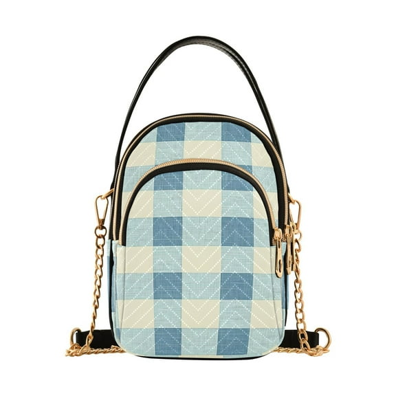 joogoo Women Checkered Grid-z2 Chain Crossbody Bags Shoulder Handbag Phone Purse