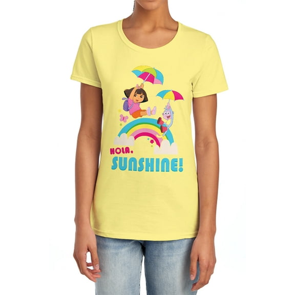 Popfunk Dora The Explorer Hola Sunshine! Women's T Shirt, Banana, Small