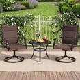 thumbnail image 4 of Gymax Padded Patio Swivel Chairs Set of 4 Ergonomic Outdoor Dining Chairs w/High Back Brown, 4 of 9