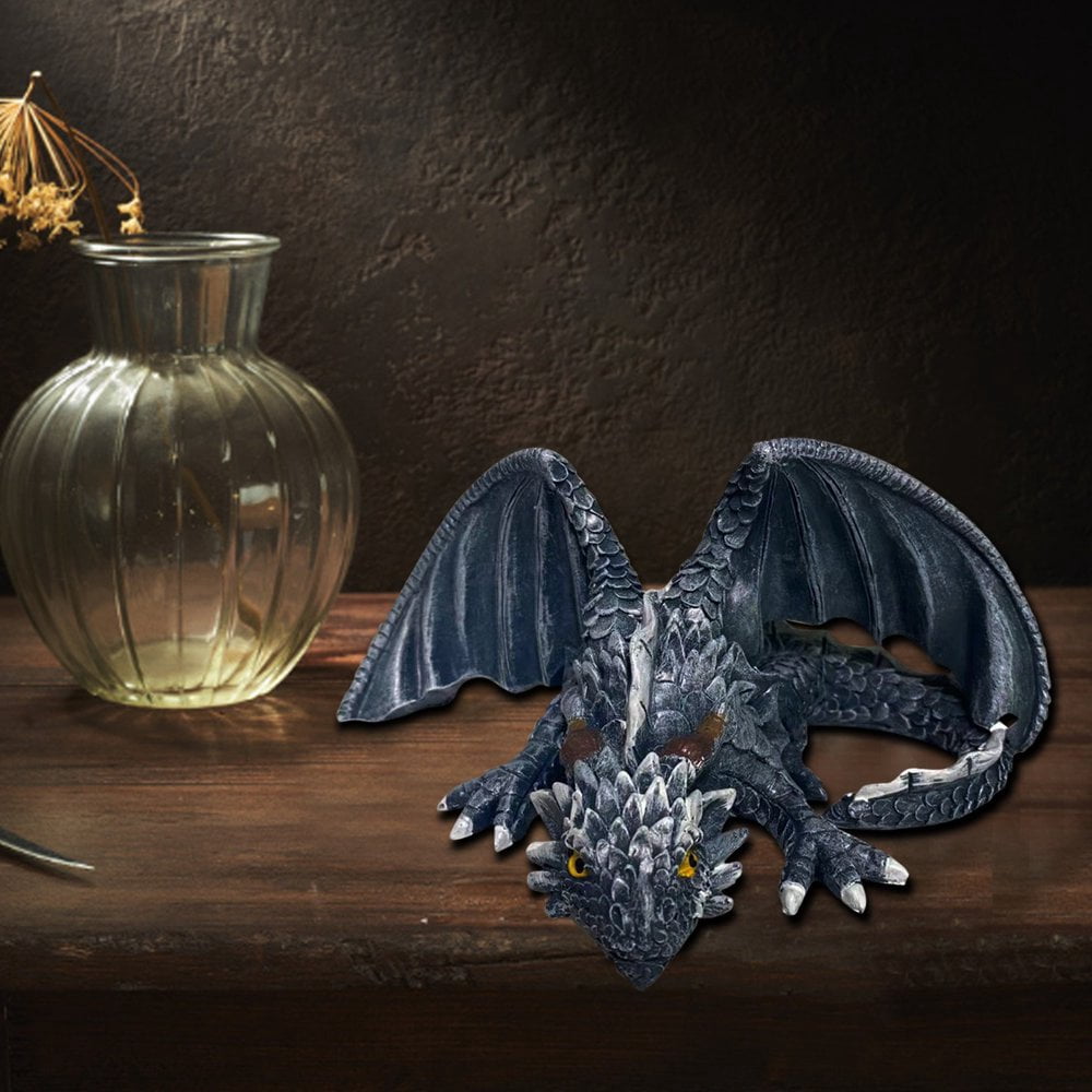 Statue De Dragon En Résine - Décoration Jardin Extérieur | Dimensions 21x15x10 Cm - Sculpture Réaliste Et Détaillée - 3