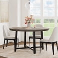thumbnail image 1 of QinaQin 47 Inch Round Dining Table for 4, Wooden Circle Table with Metal Frame for Kitchen or Apartment, 1 of 12