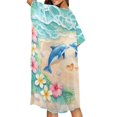 thumbnail image 5 of SCRAWLGOD Beach Dolphin Hibiscus Print Women's Swimsuit Coverup Lightweight Bathing Suit Cover Up Long Breathable Cover Up for Summer Beach, 5 of 6