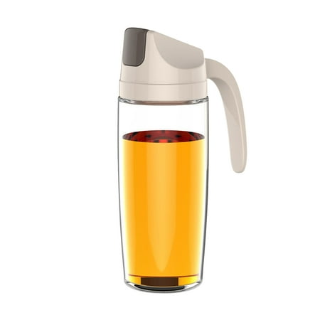 

Temacd Leakproof Glass Oil Bottle Can Automatic Opening Seasoning Dispenser with Handle