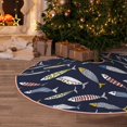 thumbnail image 5 of Balery Sardine Printed Christmas Tree Skirt , Merry Christmas Party Christmas Tree Decoration,Adjustable Tree Skirt-30", 5 of 6