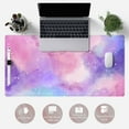 thumbnail image 6 of Desk Pad Purple Starry Sky Cute Gaming Mouse Pad Galaxy Gamer Girl Cute Pink Desk Decor Keyboard Desk Mat, Stitched Edges Desktop with Stitched Edges Non-Slip Rubber Large Computer Mat 31.5x15.7 in, 6 of 6