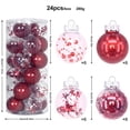 thumbnail image 3 of Christmas Ball Ornaments,24ct Shatterproof Plastic Decorative Christmas Ornaments Hanging Xmas Tree Baubles Set with Stuffed Delicate Glittering Decorations for Holiday Party Home Decor(Red), 3 of 6