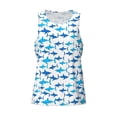 thumbnail image 4 of Easygdp Party Shark Cute Men's Tank Top, Sleeveless Muscle T Shirts, Breathable, Quick-Dry, Loose for Gym, Running, Fitness - X-Large, 4 of 9