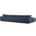 thumbnail image 3 of Contemporary Modern Urban Designer Living Room Lounge Club Lobby Sectional Sofa Set, Fabric, Navy Blue, 3 of 9