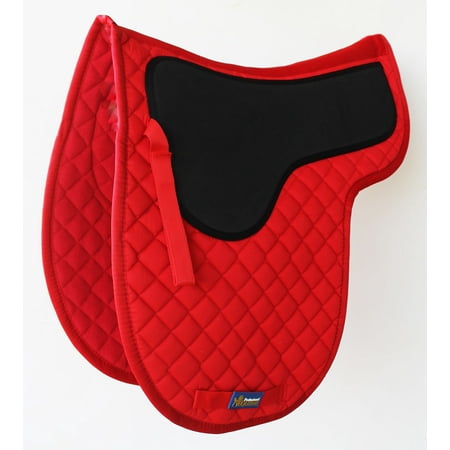 Leather Jumping Saddle - Horse Cotton Jumping Quilted ENGLISH SADDLE PAD Trail Contoured Gel RED 72F21
