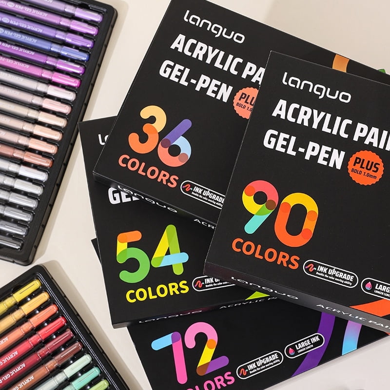 Large Capacity Acrylic Painting Art Gel Pen Plus Version 90 Colors Set for Sketching Drawing Art Supplies Stationery Gift