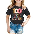 thumbnail image 3 of XAOFW Girl's T-Shirts 100 Days Of School Print Short Sleeve Crewneck T Shirt Back To School Season Loose Fit Tee Shirt Daily Lounging Comfortable Trendy Top, 3 of 3
