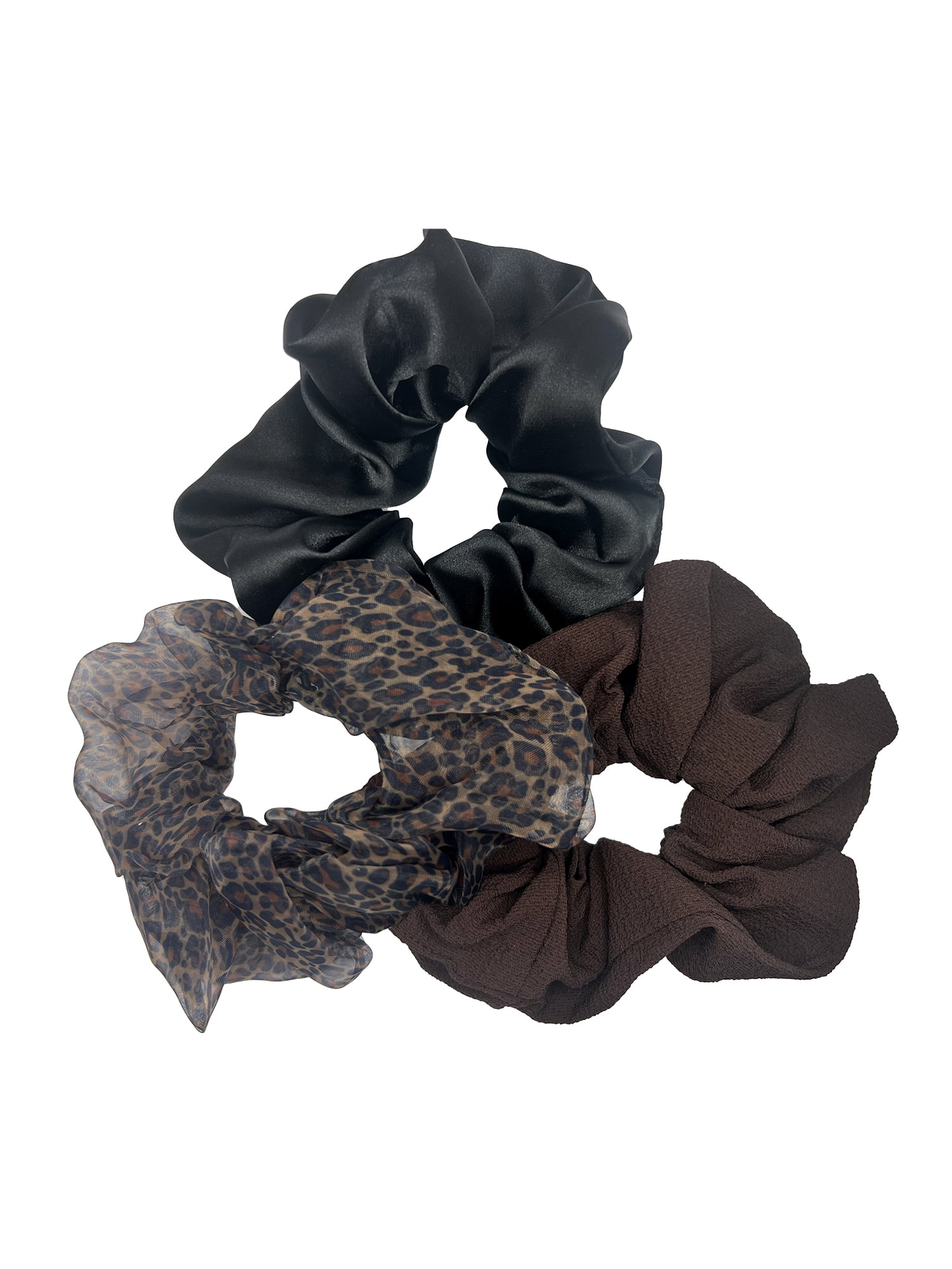 Time and Tru Women's Hair Ties, 3-Pack, Brown